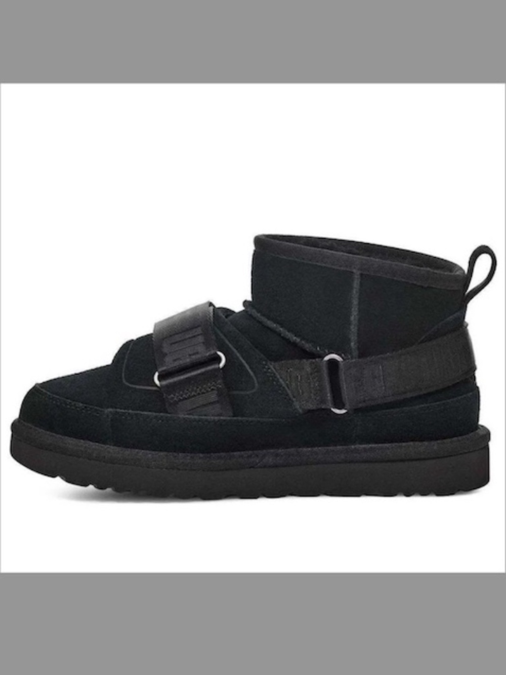 UGG Classic Ultra Mini Hybrid Strap Short Suede Boots Black size 9
